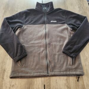 Columbia Men's Fleece Jacket Size Large, Full Zip, Long Sleeve, Black/Gray